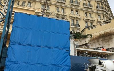 Installation de bâches acoustiques à Monaco pour l’Hôtel Hermitage