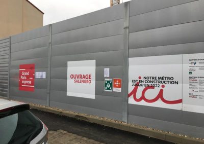 bâches acoustiques pour les chantiers des gares et lignes de métro du projet Grand Paris