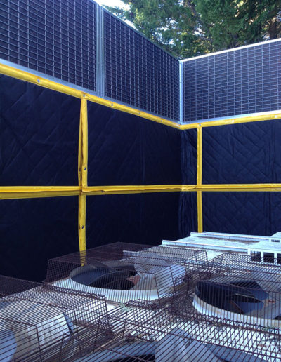 acoustic fence panels to protect the neighbourhood from an aircon noise