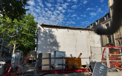 3 ème montage d’une tente acoustique BERLIN sur un chantier du Grand Paris