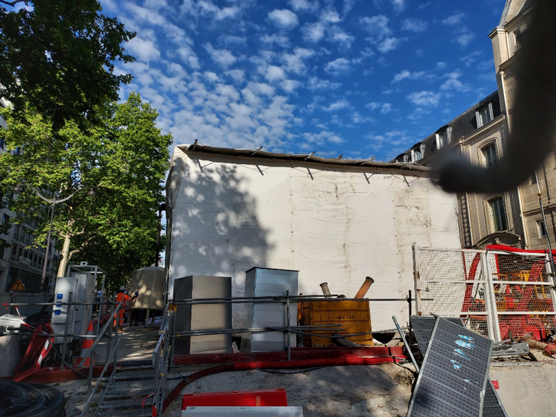 3 ème montage d’une tente acoustique BERLIN sur un chantier du Grand Paris - Acousteam