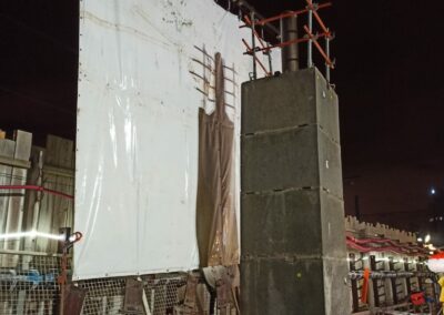 Ecran acoustique pare-gravats sur un chantier de démolition du Grand Paris - Acousteam